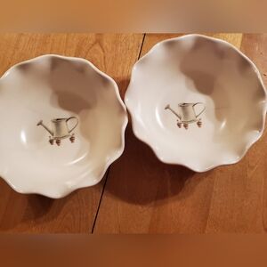 Pfaltzgraff Portfolio Naturewood Round Fluted 9” Vegetable Bowl Rare Set Of 2